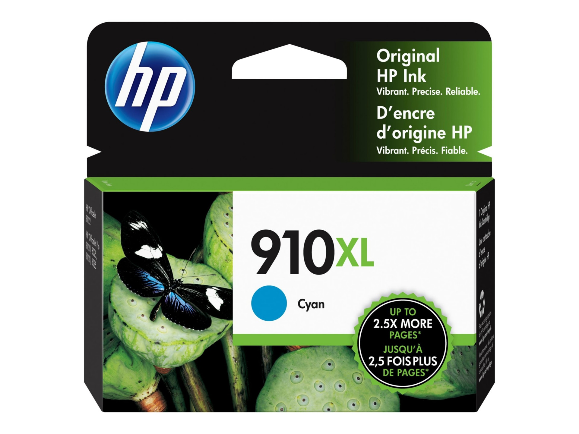 HP 910XL (3YL62AN) Original High Yield Inkjet Ink Cartridge - Cyan - 1 Each - 825 Pages