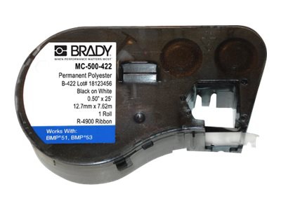 Brady Permanent Polyester Labelling Cartridge for BMP51 - Black on White