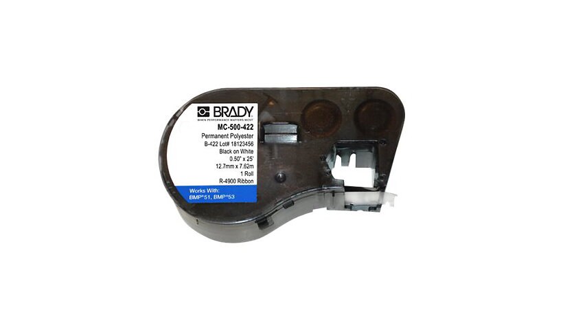 Brady Permanent Polyester Labelling Cartridge for BMP51 - Black on White