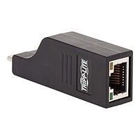 Tripp Lite USB-C to Gigabit Ethernet Vertical Network Adapter (M/F) - USB 3.1 Gen 1, 10/100/1000 Mbps, Black - network