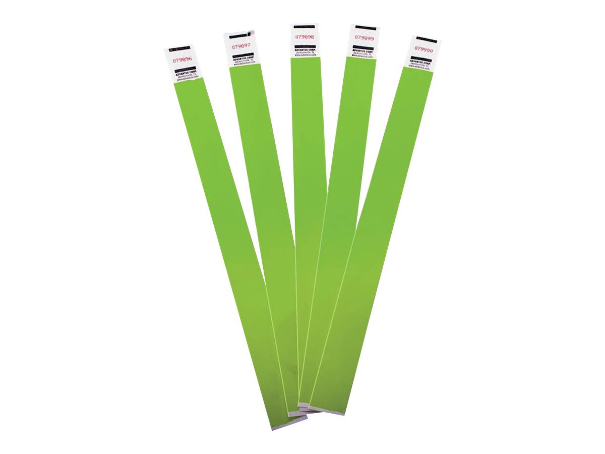 Advantus Tyvek Wrist Bands - Green, 500/Pack