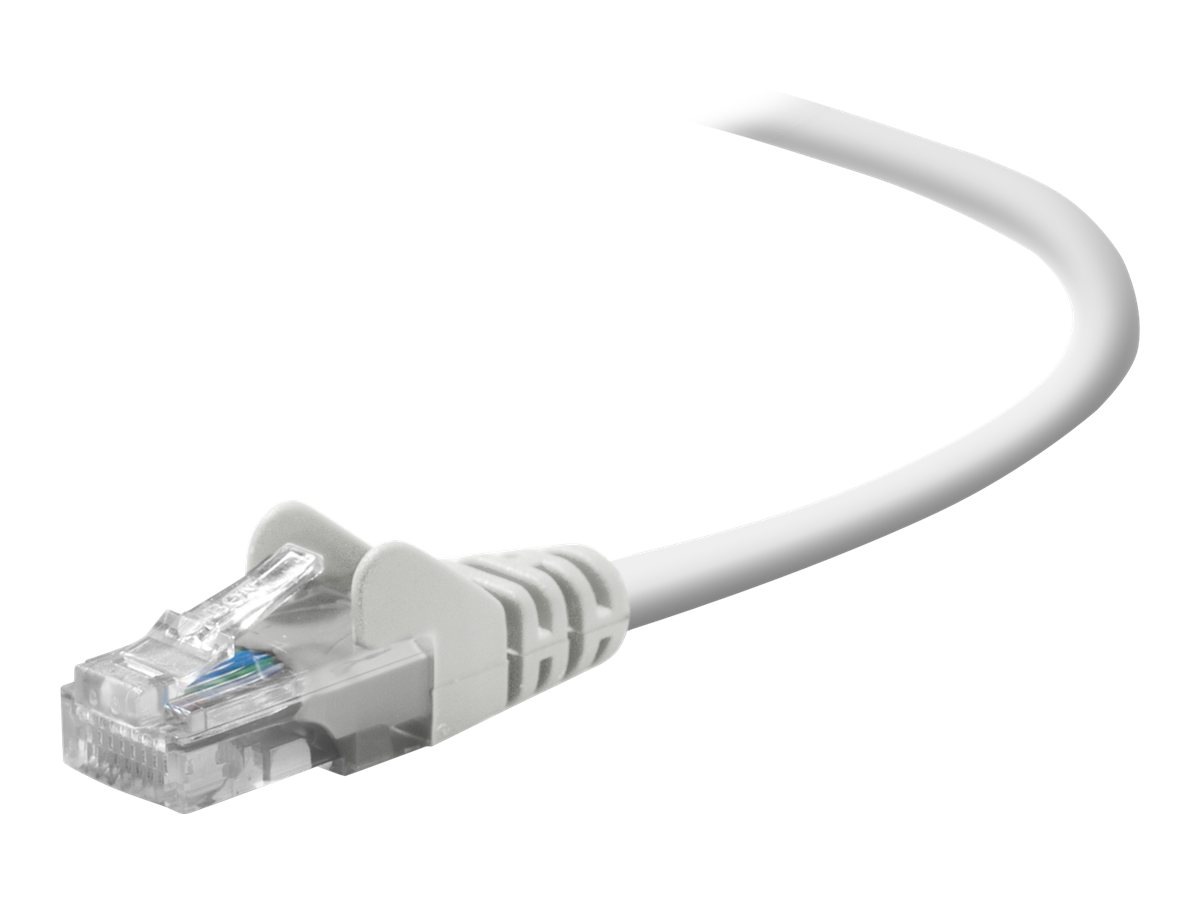 Belkin Cat5e/Cat5 15ft White Snagless Ethernet Patch Cable, PVC, UTP, 24 AWG, RJ45, M/M, 350MHz, 15'