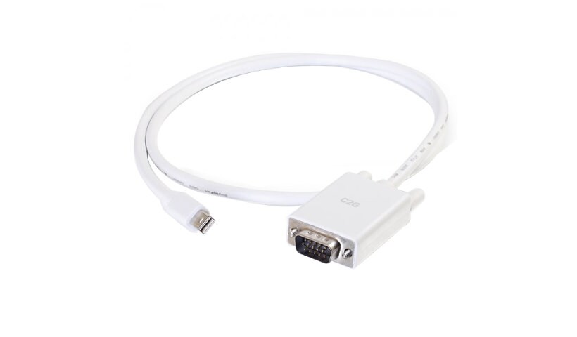 C2G 3' Mini DisplayPort™ Male to VGA Male Active Adapter Cable - White