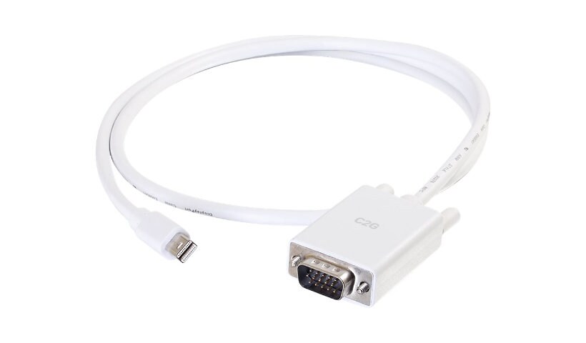 C2G 10' Mini DisplayPort™ Male to VGA Male Active Adapter Cable - White