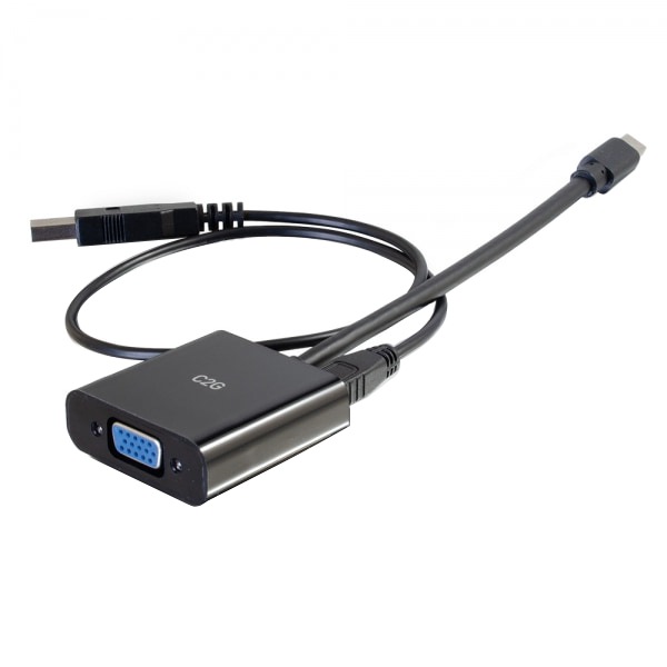 C2G 8" Mini DisplayPort Male to VGA Cable with Active Adapter Converter