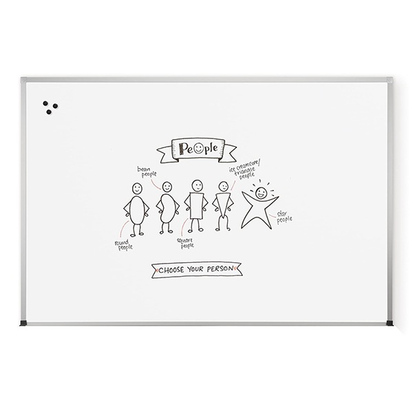 MooreCo 4"x6" Porcelain Steel Whiteboard with ABC Trim