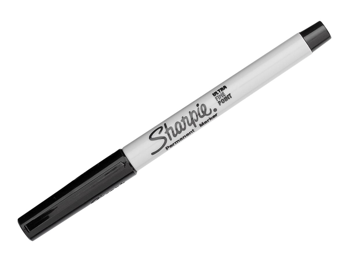 Sharpie 37001 Black Ultra-Fine Point Permanent Marker - 12/Pack