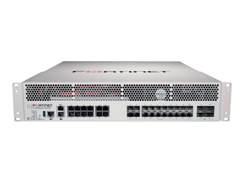 Fortinet FortiGate 2200E - UTM Bundle - security appliance - with 5 years FortiCare 24X7 Service + 5 years FortiGuard