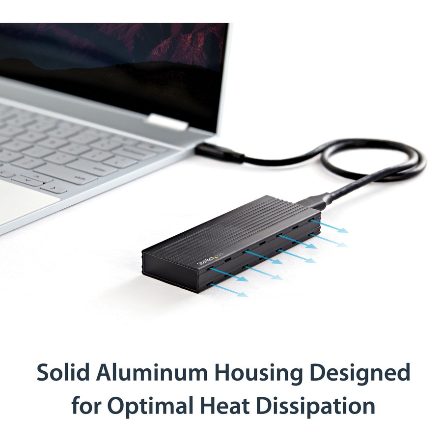 Thumbnail 3 of 15 for StarTech.com USB-C (10Gbps) to M.2 NVMe SSD Enclosure, Portable M.2 PCIe Aluminum Case, 1GB/s Read & Write, Mac & TAA