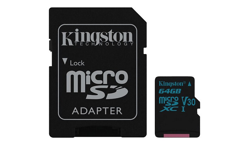 Kingston Canvas Go! - flash memory card - 64 GB - microSDXC UHS-I