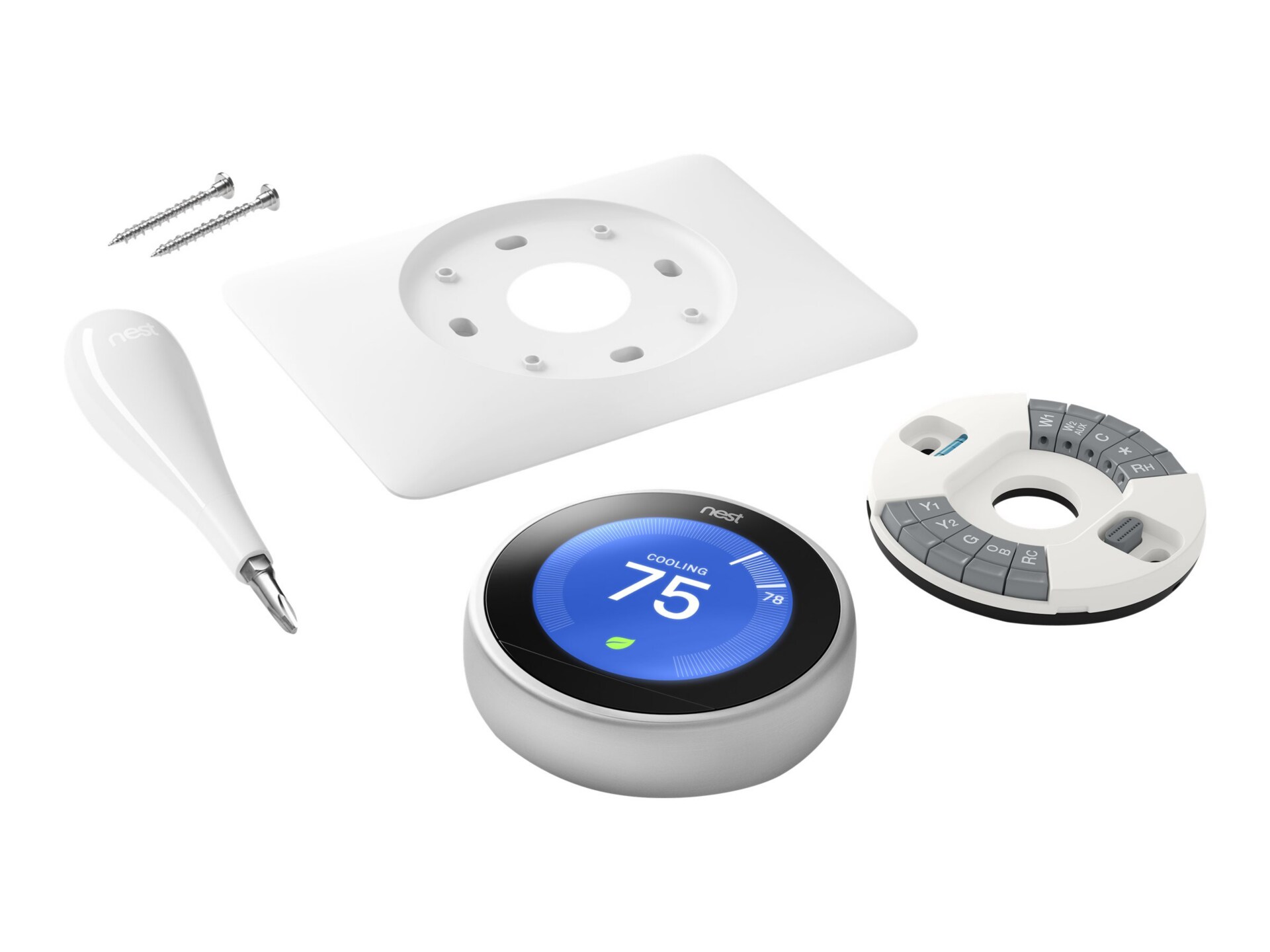 Thumbnail 4 of 15 for Nest Learning Thermostat 3rd generation - thermostat - 802.11b/g/n, Bluetooth 4.0 - stainless steel