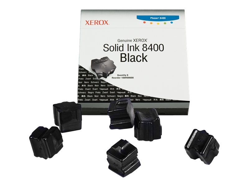 Genuine Xerox Solid Ink 8400 Black (x6) (Phaser 8400)