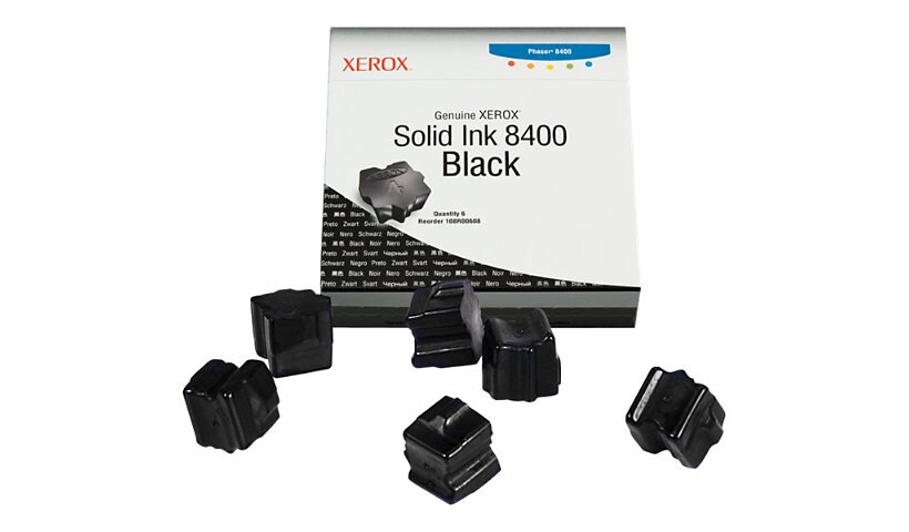 Genuine Xerox Solid Ink 8400 Black (x6) (Phaser 8400)