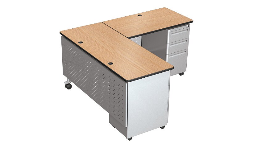 MooreCo Double Pedestal Modular Teacher's Return Desk