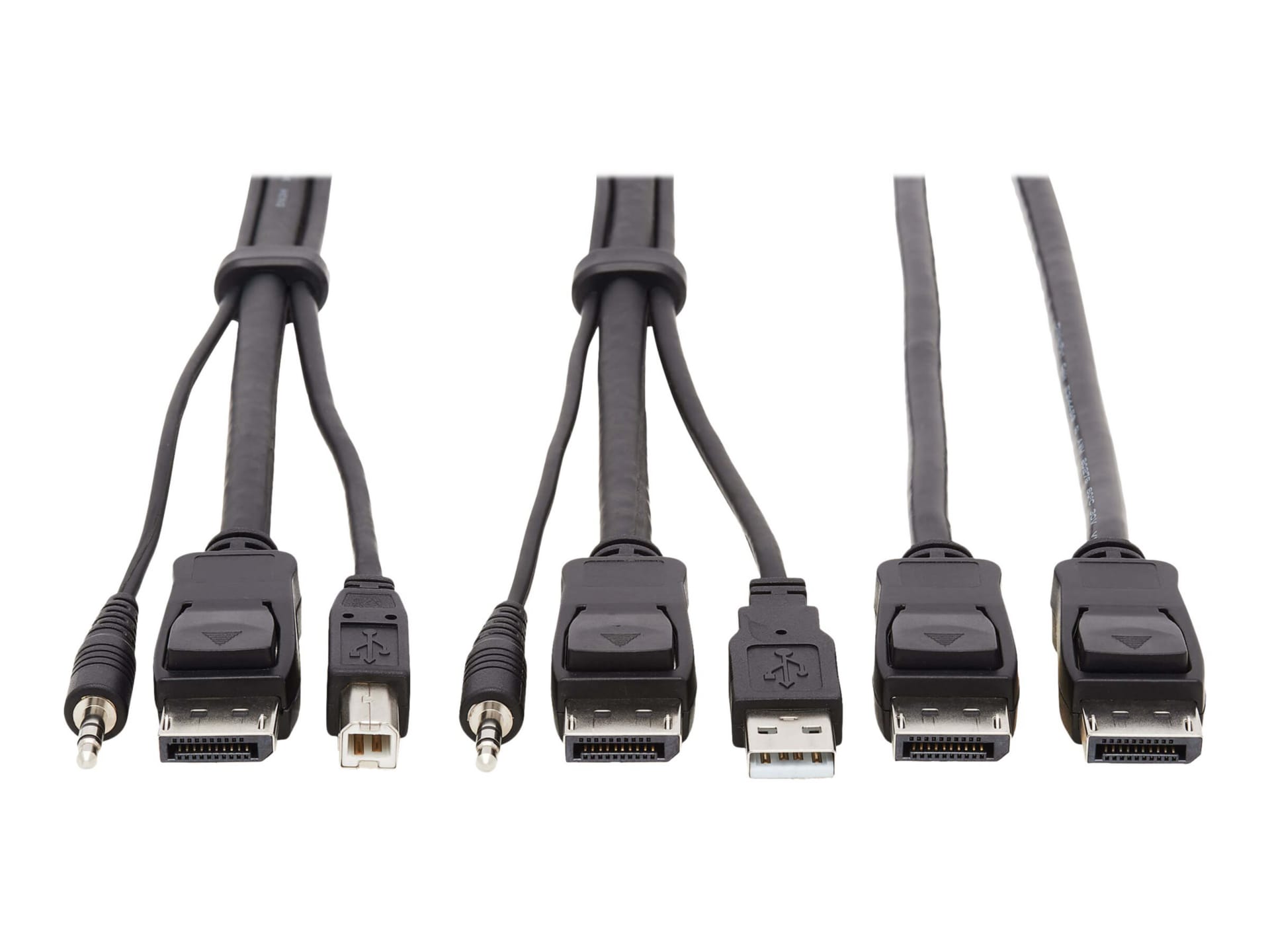 Tripp Lite Dual DisplayPort KVM Cable Kit 4K USB 3.5 mm Audio 3xM/3xM 6ft