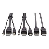 Tripp Lite Dual DisplayPort KVM Cable Kit 4K USB 3.5 mm Audio 3xM/3xM 6ft