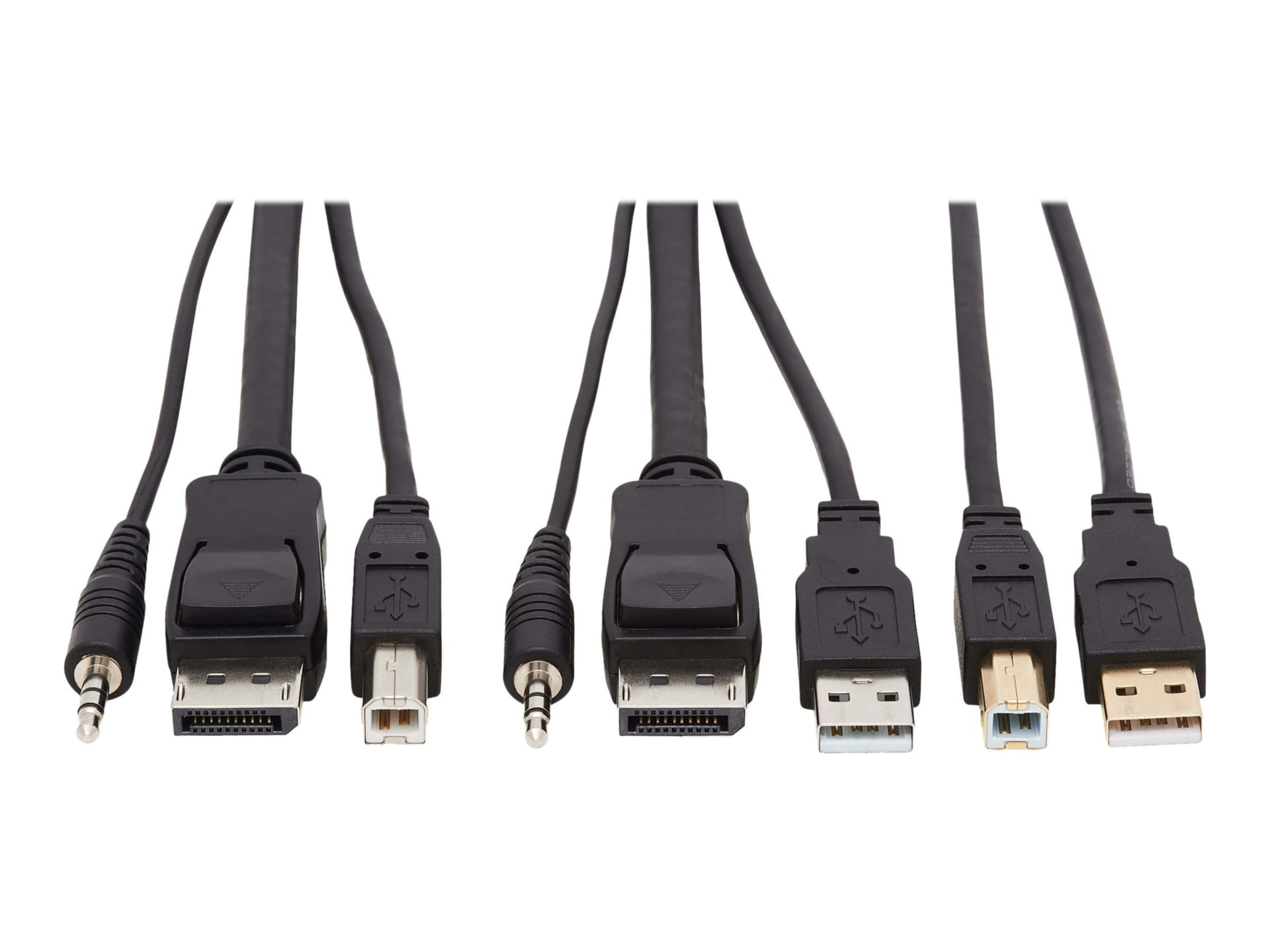 Tripp Lite DisplayPort KVM Cable Kit 4K USB 3.5mm Audio 3xM/3xM USB M/M 6ft - video / USB / audio cable - 6 ft