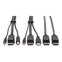 Tripp Lite Dual DisplayPort KVM Cable Kit 4K USB 3.5 mm Audio 3xM/3xM 10ft