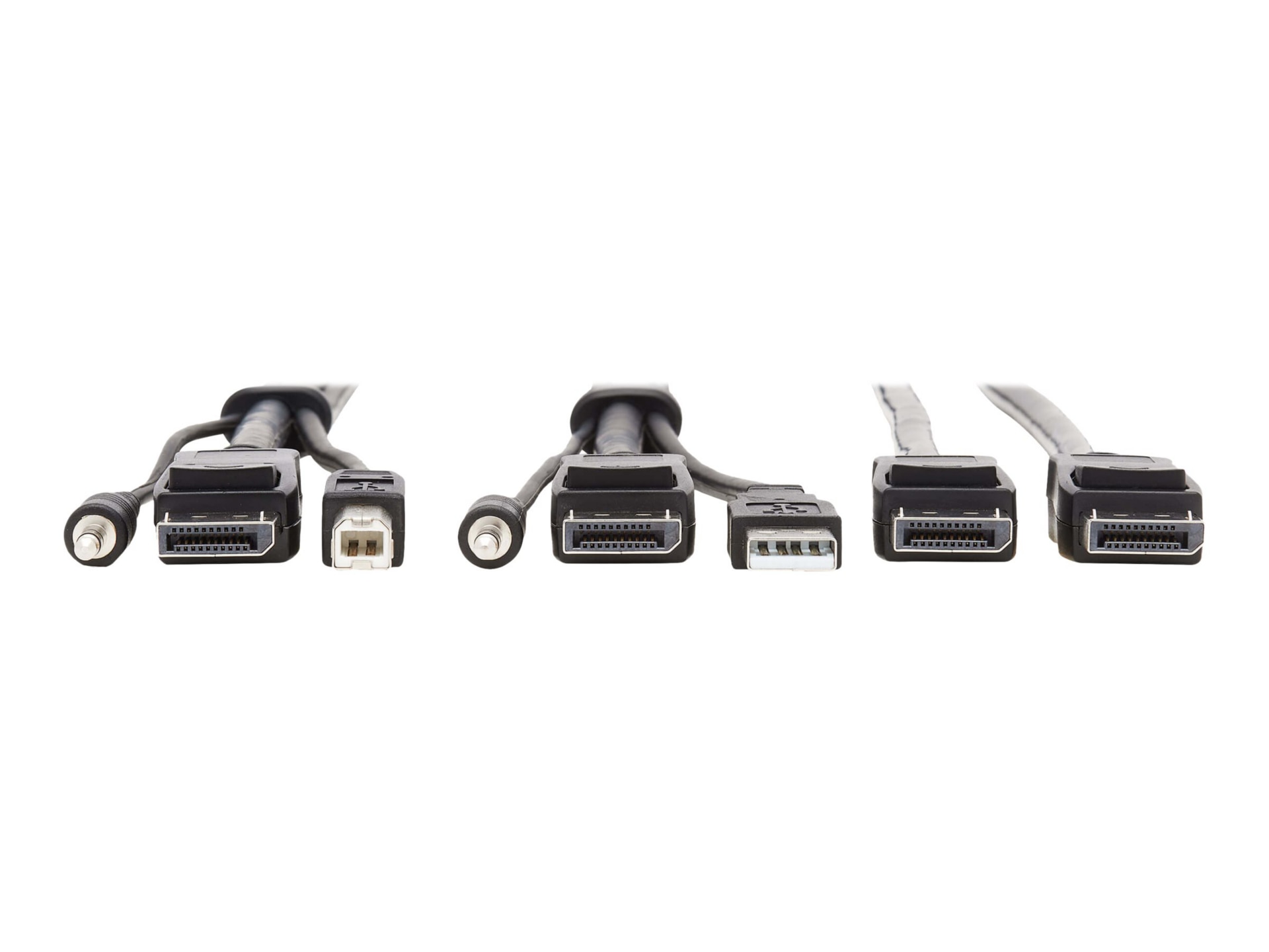 Thumbnail 3 of 6 for Eaton Tripp Lite Series Dual DisplayPort KVM Cable Kit 4K USB 3.5 mm Audio 3xM/3xM 10ft - video / USB / audio cable - 10