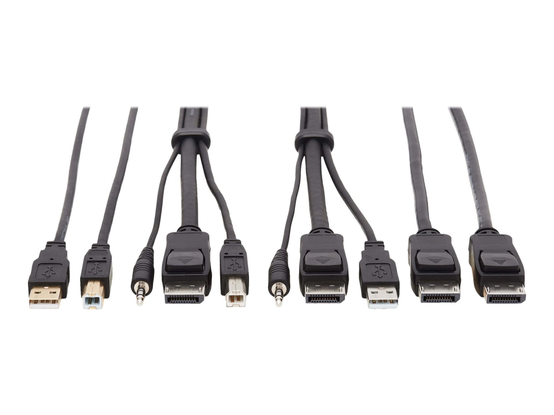 Tripp Lite DisplayPort KVM Cable Kit 4K USB 3.5mm 3xM/3xM USB MM DP MM 10ft - video / USB / audio cable - 10 ft