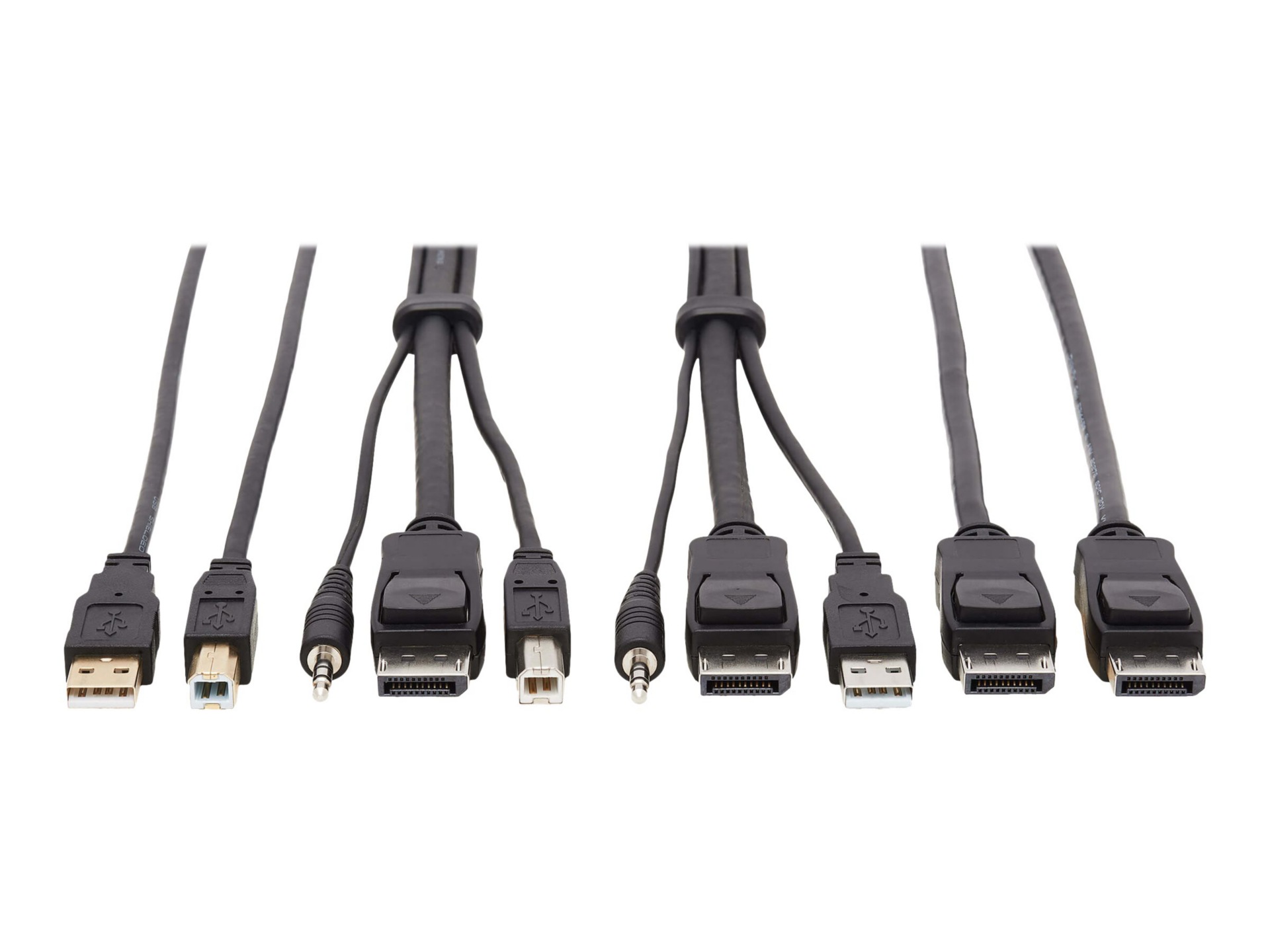 Tripp Lite DisplayPort KVM Cable Kit 4K USB 3.5mm 3xM/3xM USB MM DP MM 10ft