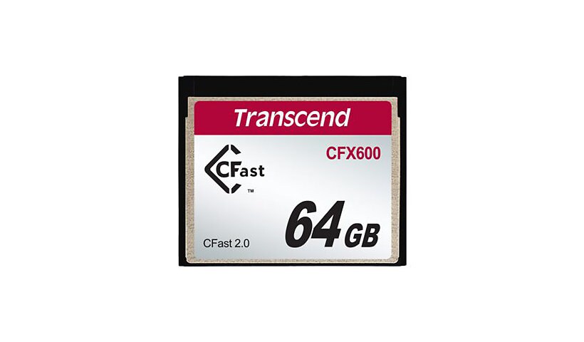 Transcend CFast 2.0 CFX600 - flash memory card - 64 GB - CFast 2.0