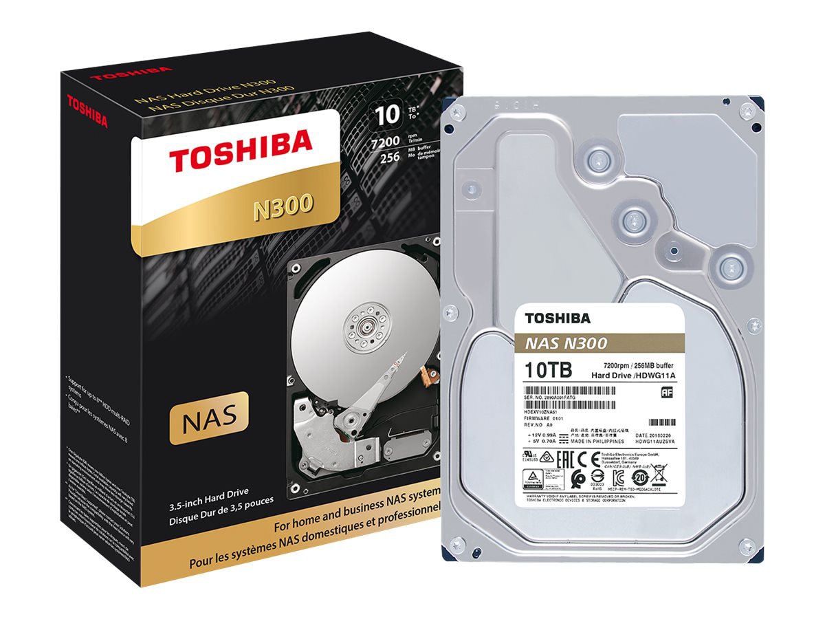 maske Er deprimeret århundrede Toshiba N300 NAS - hard drive - 10 TB - SATA 6Gb/s - HDWG11AXZSTA -  Internal Hard Drives - CDW.com