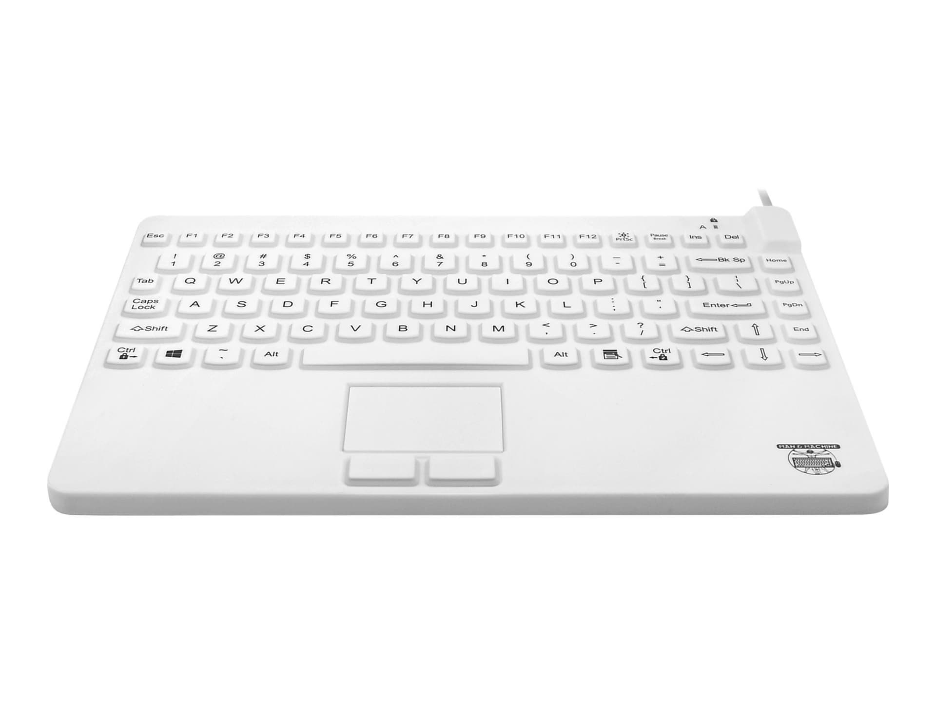 Man and Machine Slim Cool Plus Keyboard with Touchpad, Backlight and MagFix - White