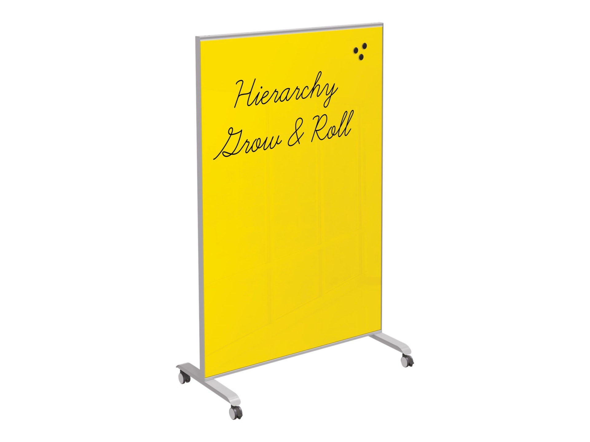 MooreCo Hierarchy Grow &amp; Roll Small - whiteboard - 52.2 in x 35.71 in - double-sided - yellow