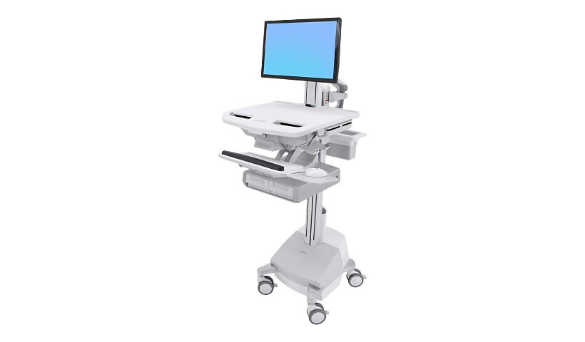 Ergotron StyleView Cart with LCD Pivot, SLA Powered, 2 Drawers - cart (open