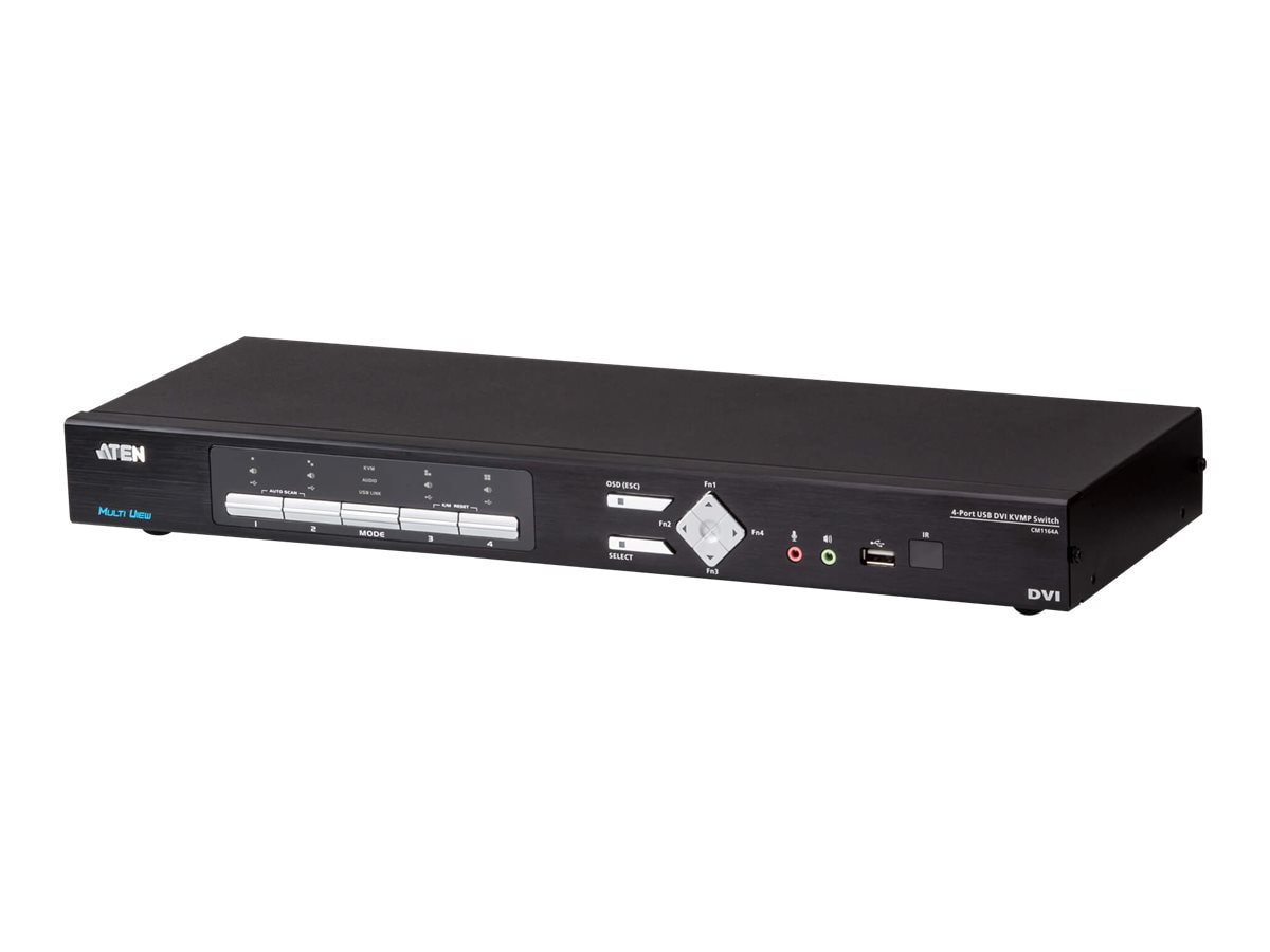 ATEN CM1164A 4-Port USB DVI Multi-View KVMP Switch - KVM / audio / USB switch - 4 ports - rack-mountable