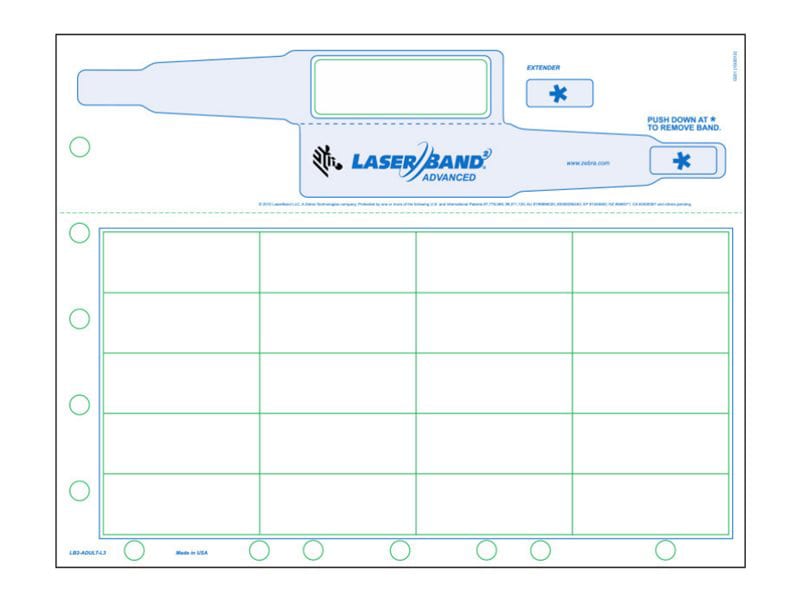 Zebra LaserBand 2 Advanced Adult - wristband labels - 20000 label(s) - 2.75 in x 0.88 in