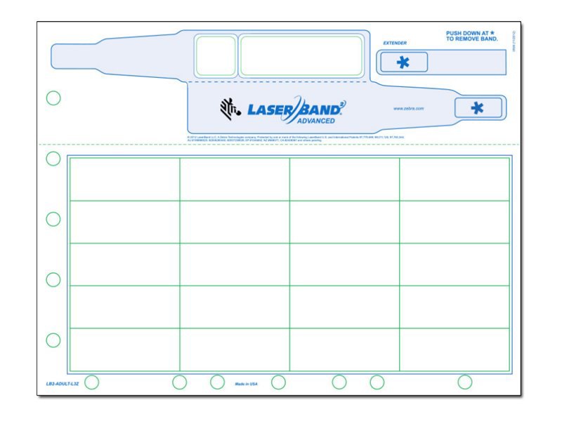 Zebra LaserBand 2 Advanced Adult - wristband labels - 20000 label(s) - 2.75 in x 0.87 in