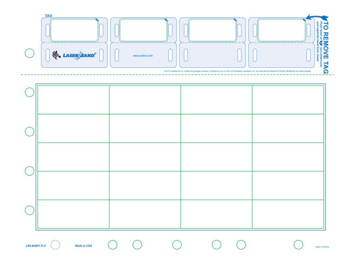 Zebra LaserBand 2 - wristband labels with ID tags