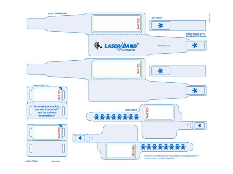 Zebra LaserBand 2 Advanced Adult - wristband labels - 3000 label(s)