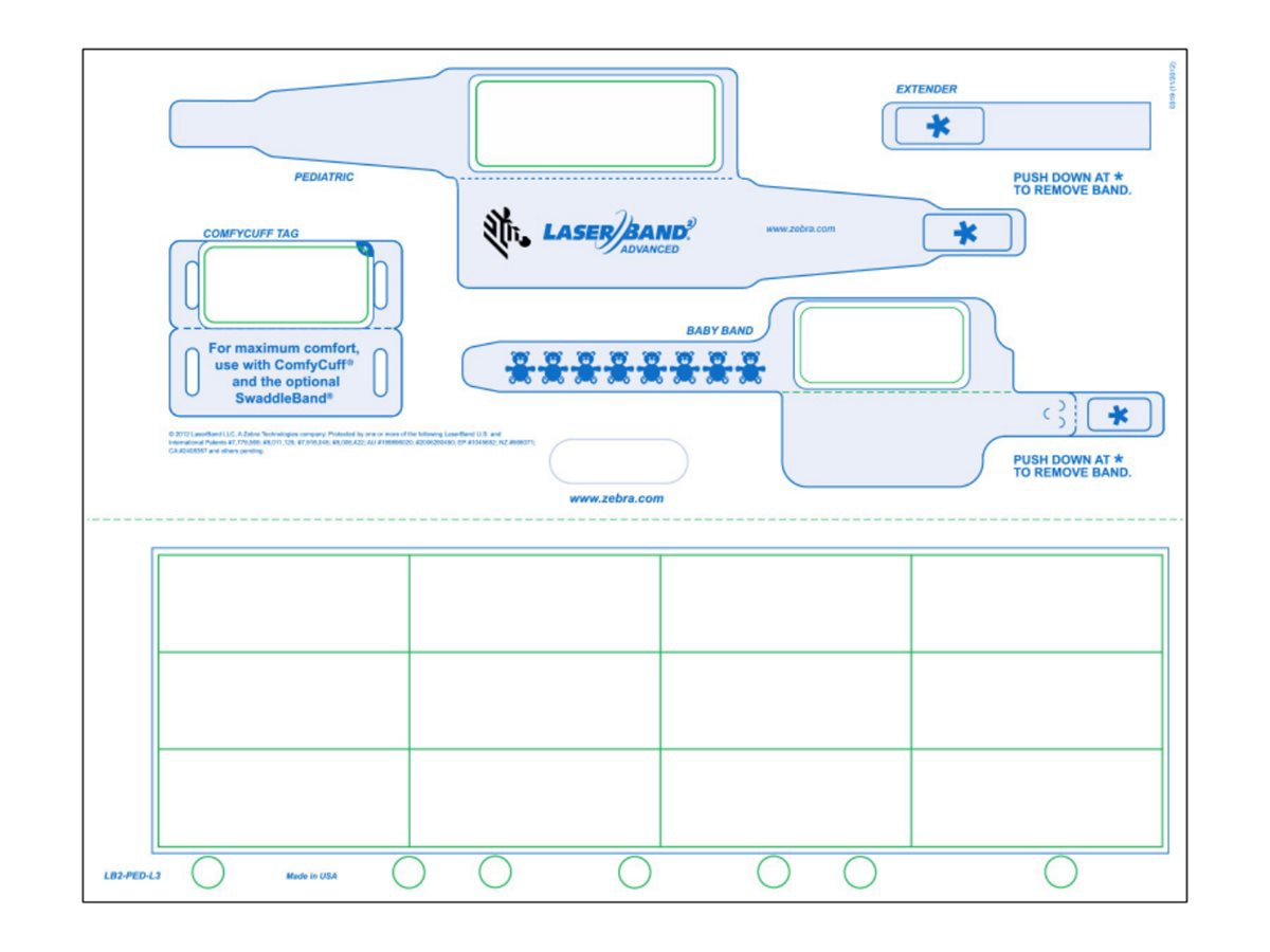 Zebra LaserBand 2 Advanced - adult/pediatric wristbands with labels and ID tags