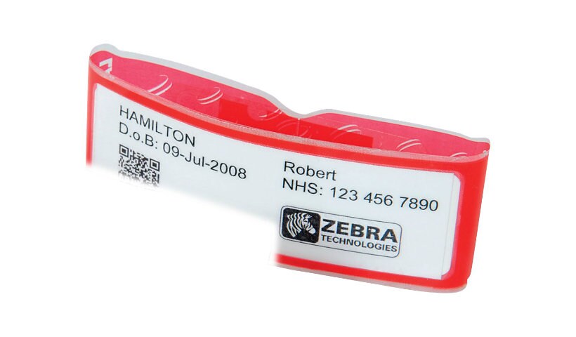 Zebra LaserBand2 Advanced 4.25"x11" Pediatric Wristband - Red