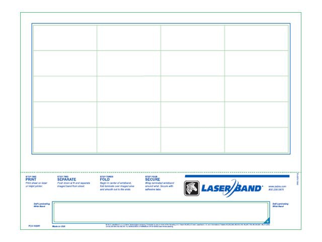 Zebra LaserBand Original - wristband labels - 20000 label(s) -