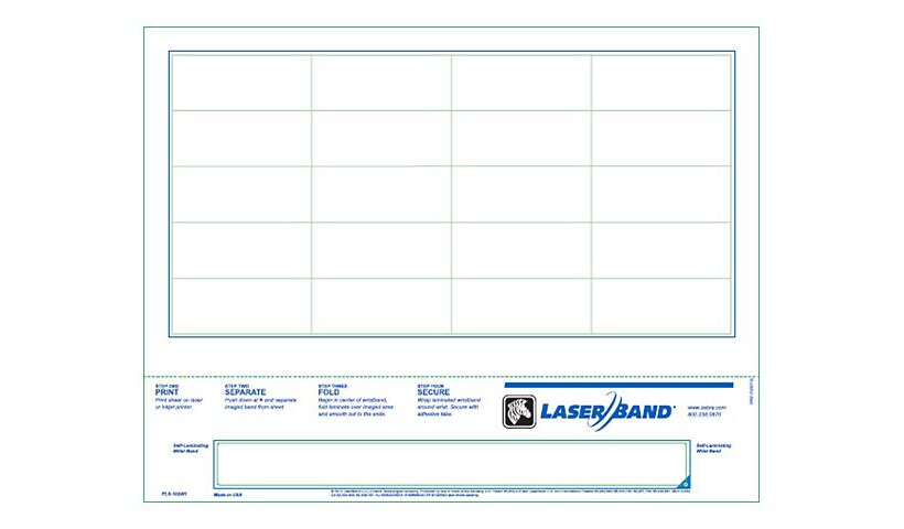 Zebra LaserBand Original - wristband labels - 20000 label(s) - 2.5 in x 1 i