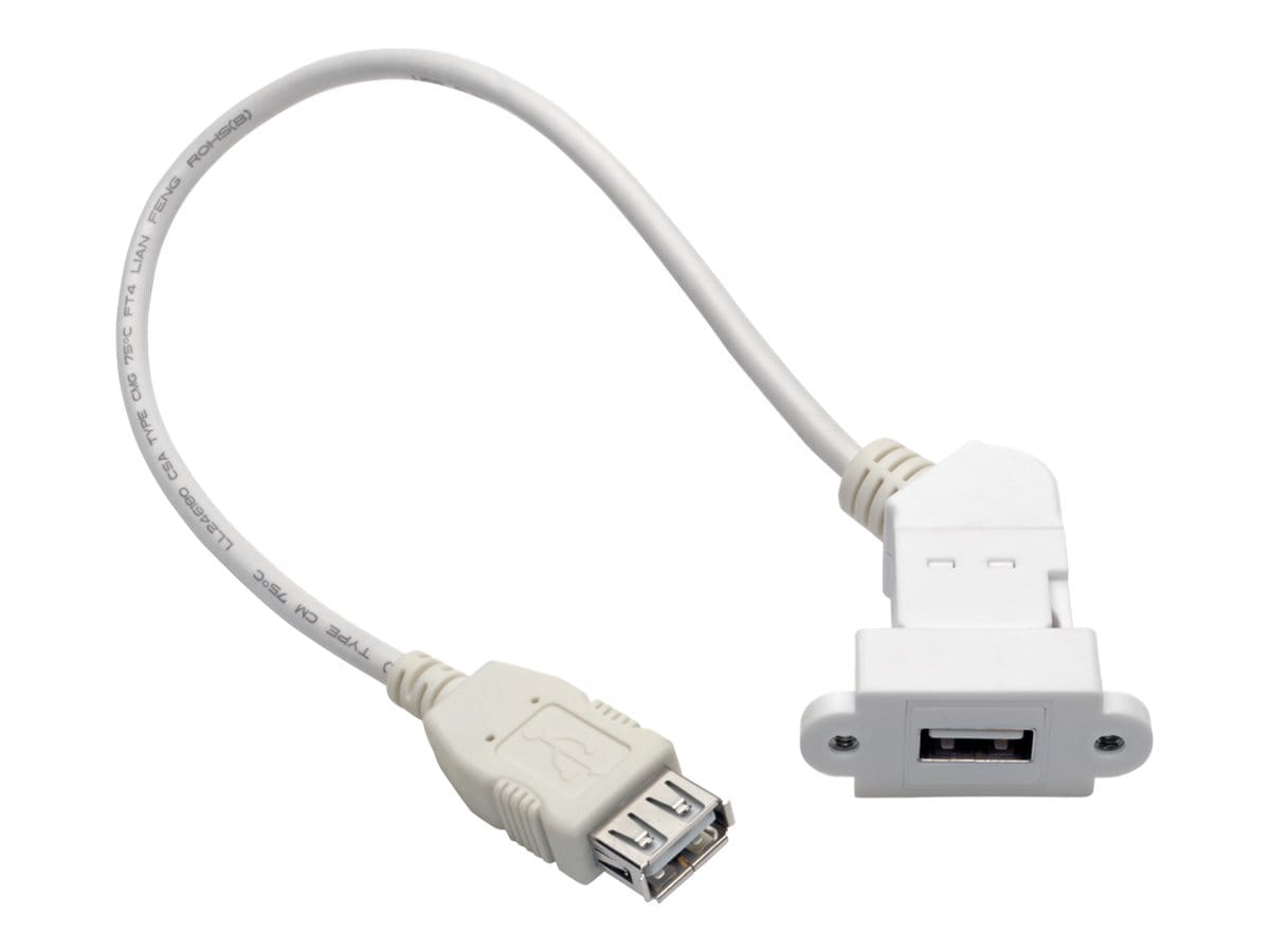 Tripp Lite USB 2.0 All-in-One Keystone/Panel Mount Coupler Cable (F/F), Ang