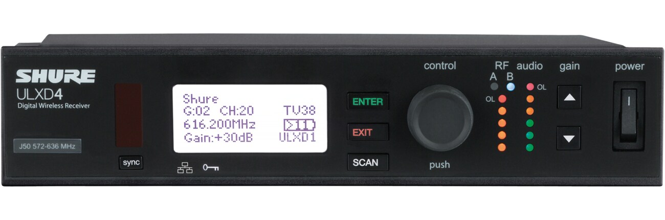 Shure ULXD4 Half-Rack Digital Wireless Receiver