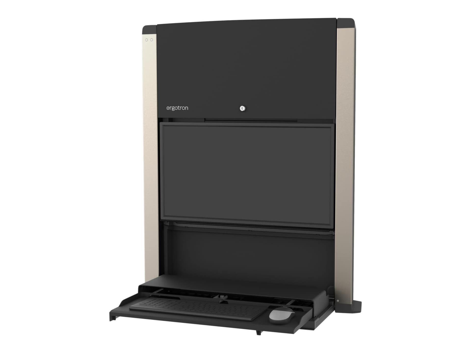 Ergotron CareFit 24" Sit-Stand Wall Mount Enclosure - Matte Black