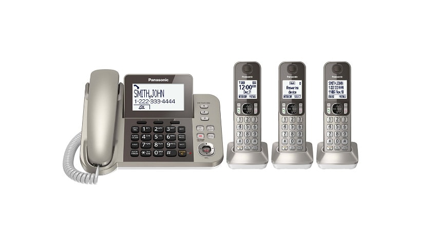 Panasonic KX-TGF353N - corded/cordless - answering system with caller ID/call waiting + 2 additional handsets - 3-way