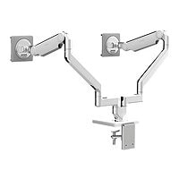 Humanscale M2.1 mounting kit - adjustable arm - for 2 LCD displays - polished aluminum with white trim
