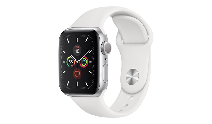 Apple Watch Series 5 (GPS) - silver aluminum - smart watch with sport band
