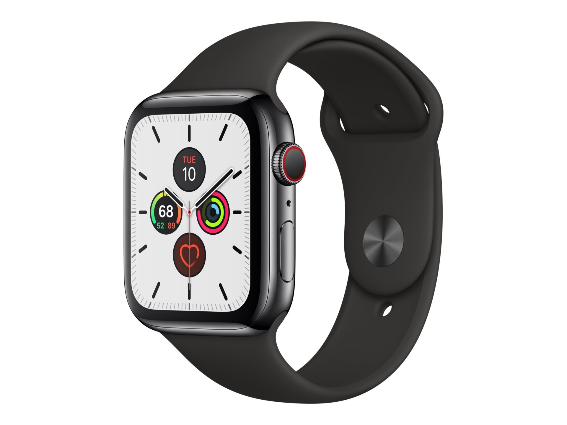 Apple Watch Series 5 Gps Cellular Space Black Stainless Steel Smart Mww72ll A Cell Smart Phones Accessories Cdw Com