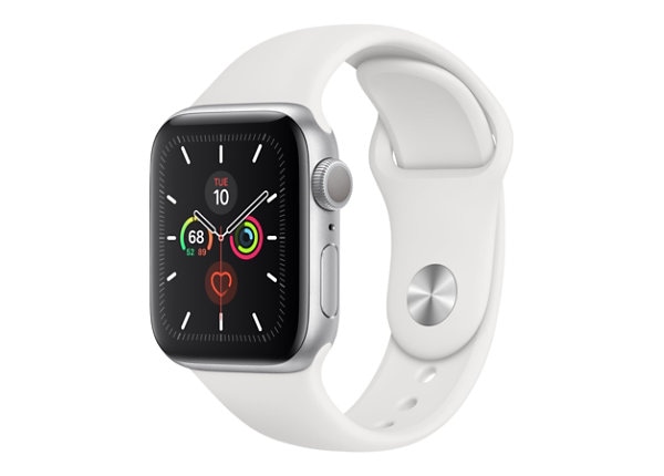 Apple Watch Series 5 (GPS + Cellular) - silver aluminum - smart watch with - MWWN2LL/A - Cell