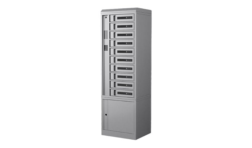 Bretford TechGuard Connect - cabinet unit - for 10 notebooks/tablets/cellular phones - platinum