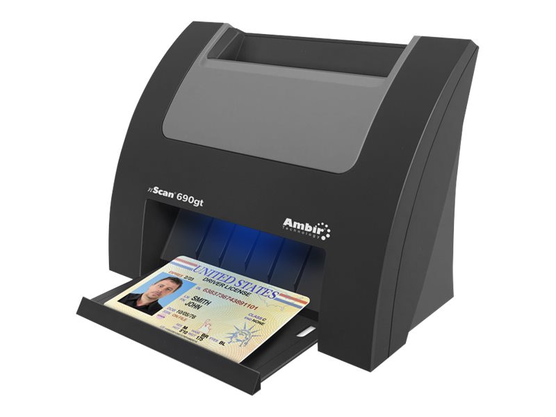 Ambir nScan 690gt - card scanner - desktop - USB 2.0 - with AmbirScan Business Card Reader Software