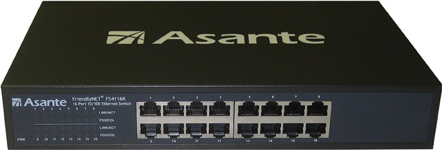 Asante FriendlyNet FS4116R 16-Port 10/100 Mbps Fast Ethernet Switch